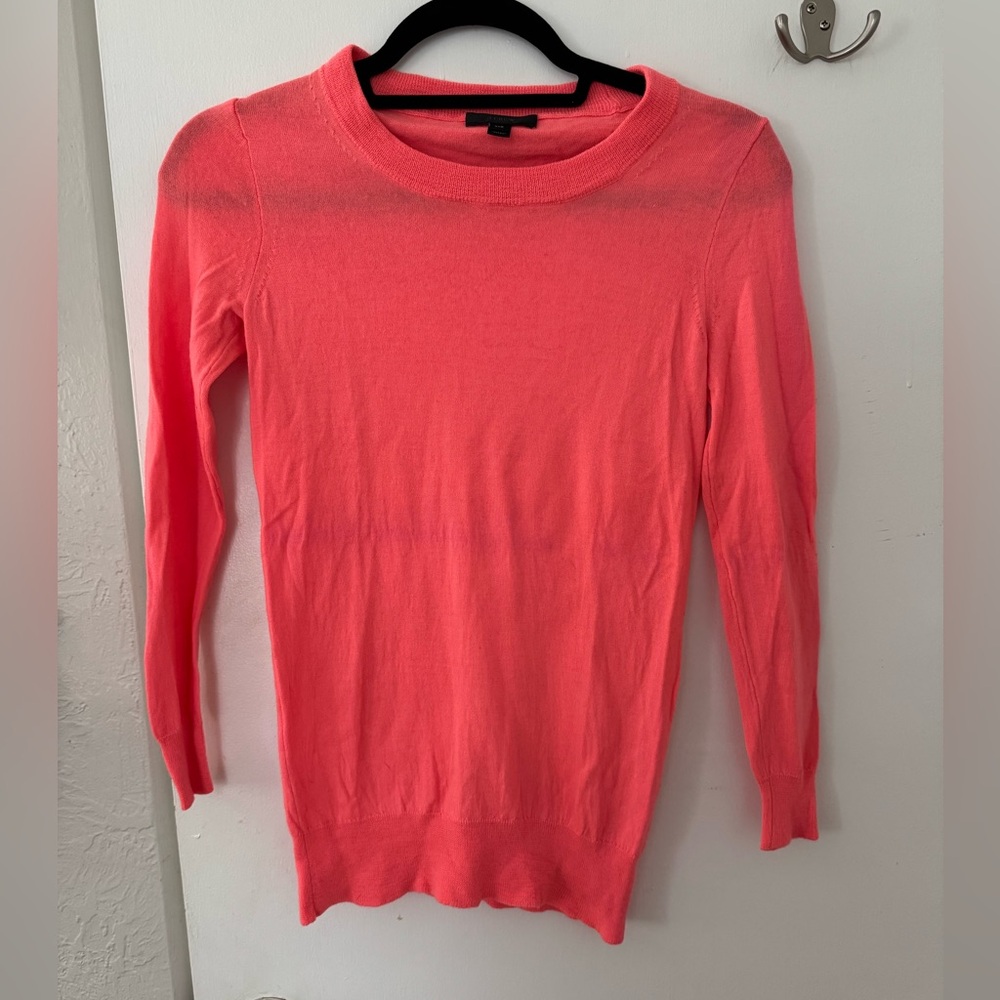 J. Crew Vibrant Coral Crew Neck Sweater